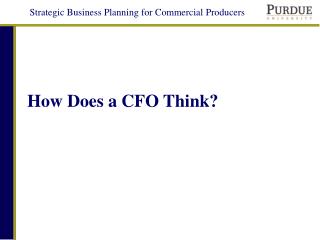 How Does a CFO Think?