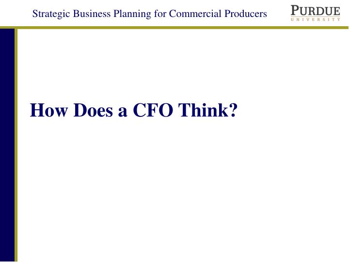 how does a cfo think