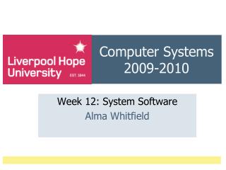 Computer Systems 2009-2010