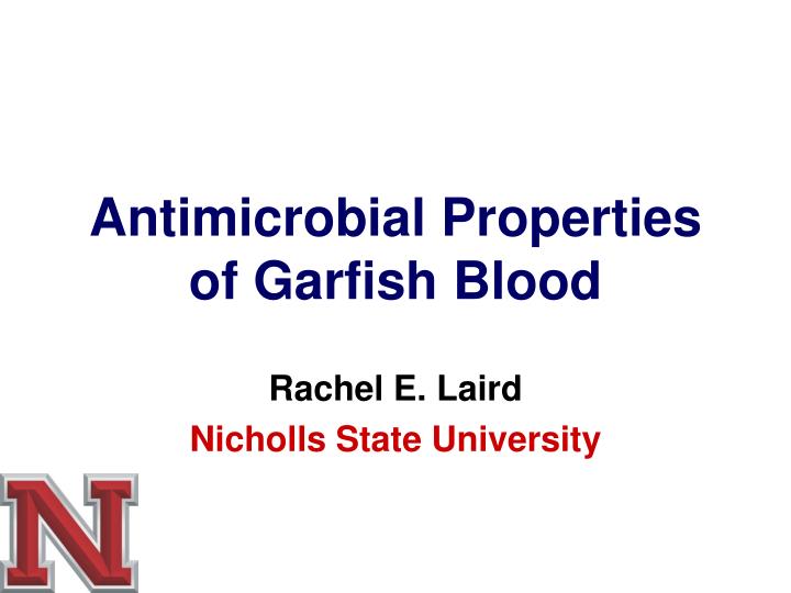 antimicrobial properties of garfish blood