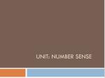 UNIT: NUMBER SENSE - slide 1
