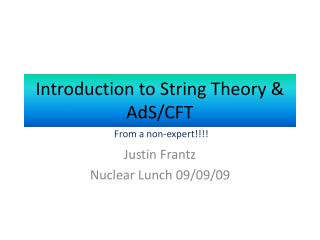 Introduction to String Theory &amp; AdS/CFT