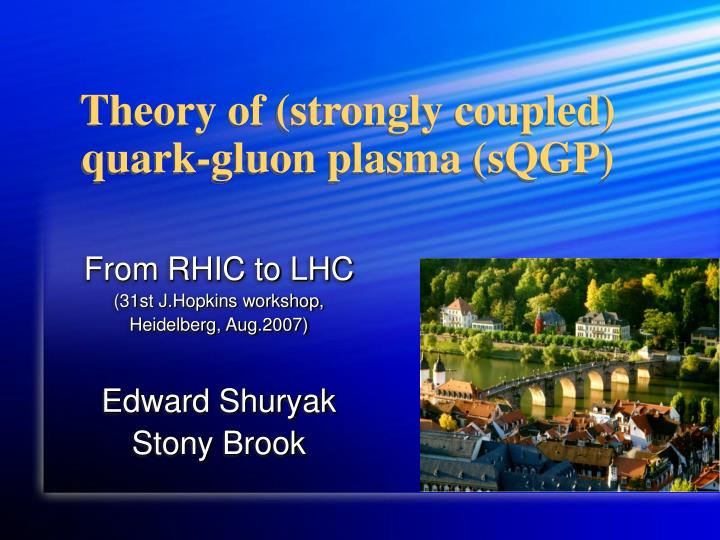 theory of strongly coupled quark gluon plasma sqgp