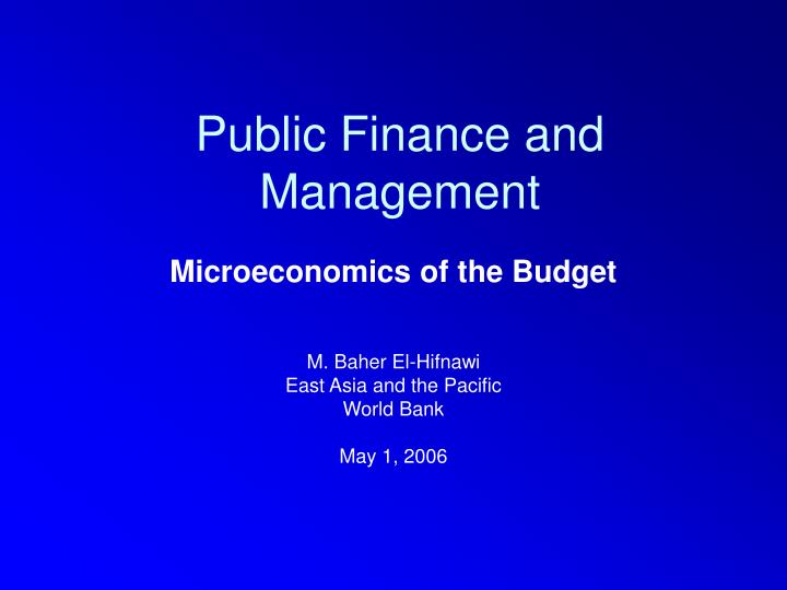 public finance and management