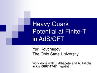 Heavy Quark Potential at Finite-T in AdS/CFT