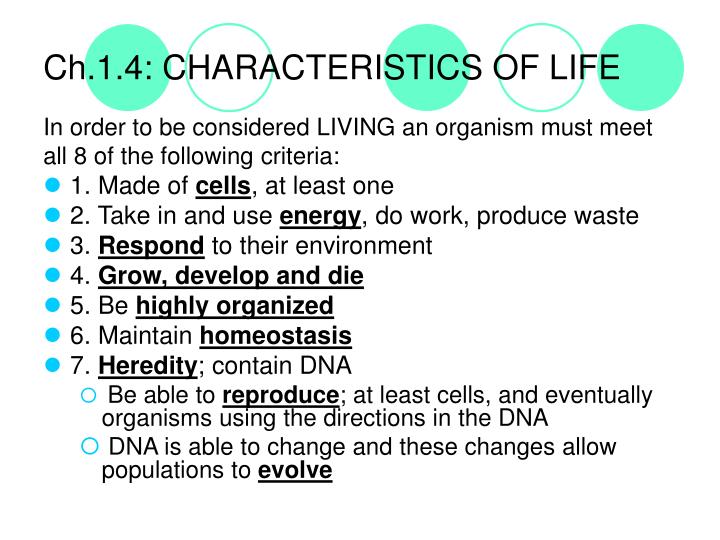 ch 1 4 characteristics of life