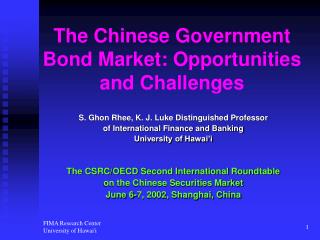 The Chinese Government Bond Market: Opportunities and Challenges