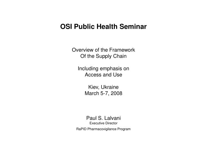 osi public health seminar