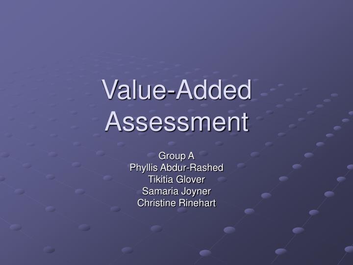 value added assessment