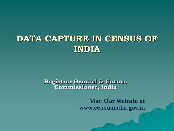 data capture in census of india
