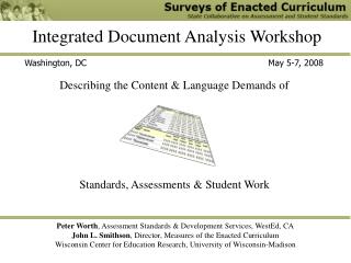 Integrated Document Analysis Workshop