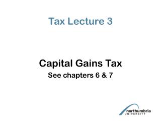 Tax Lecture 3