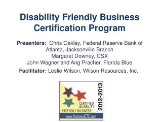 Disability Friendly Business Certification Program