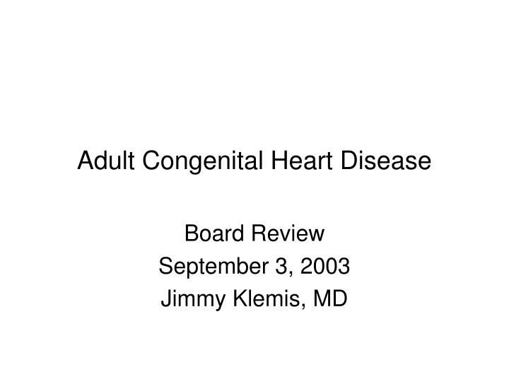 adult congenital heart disease