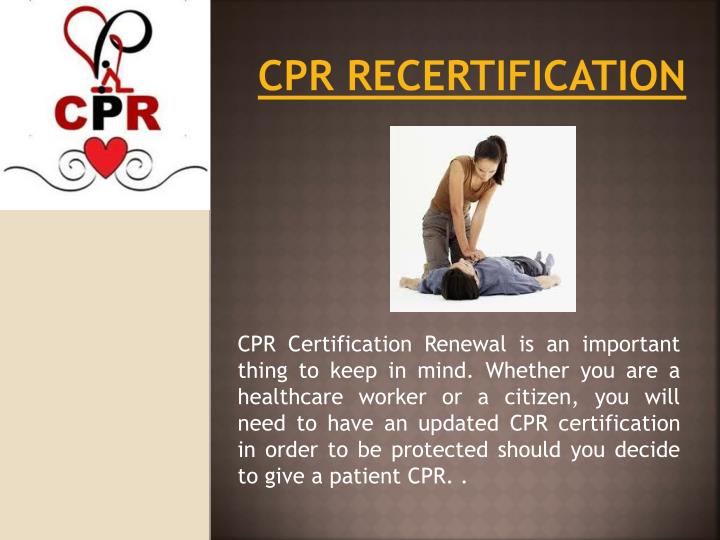 cpr recertification
