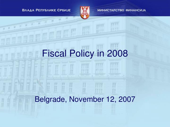 fiscal policy in 2008