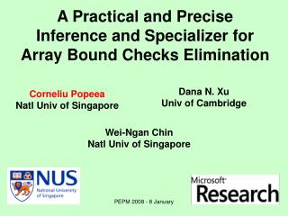 A Practical and Precise Inference and Specializer for Array Bound Checks Elimination