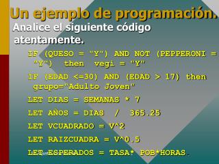 un ejemplo de programaci n