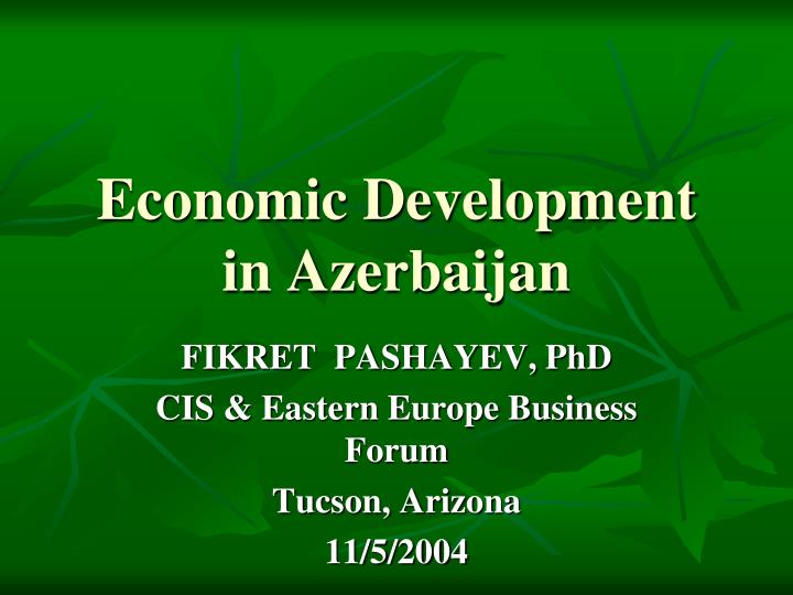 economic development in azerbaijan