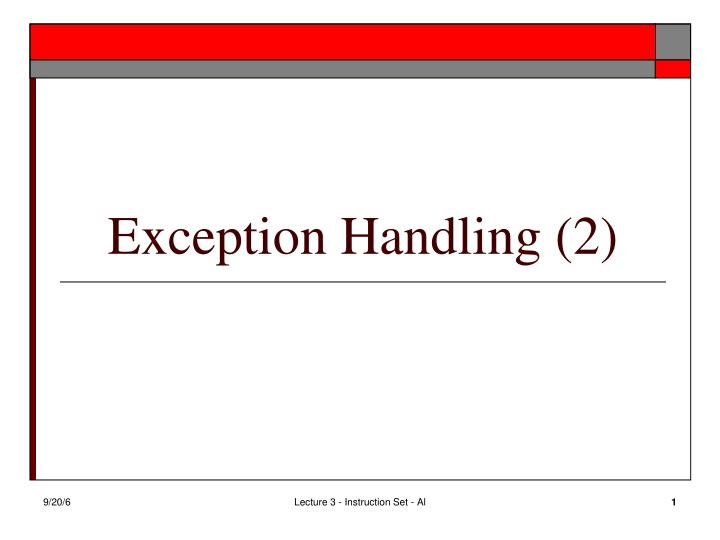 exception handling 2