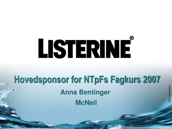 hovedsponsor for ntpfs fagkurs 2007