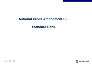 National Credit Amendment Bill Standard Bank