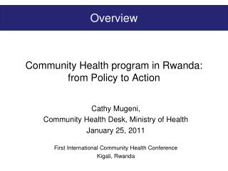 Community Health program in Rwanda: from Policy to Action