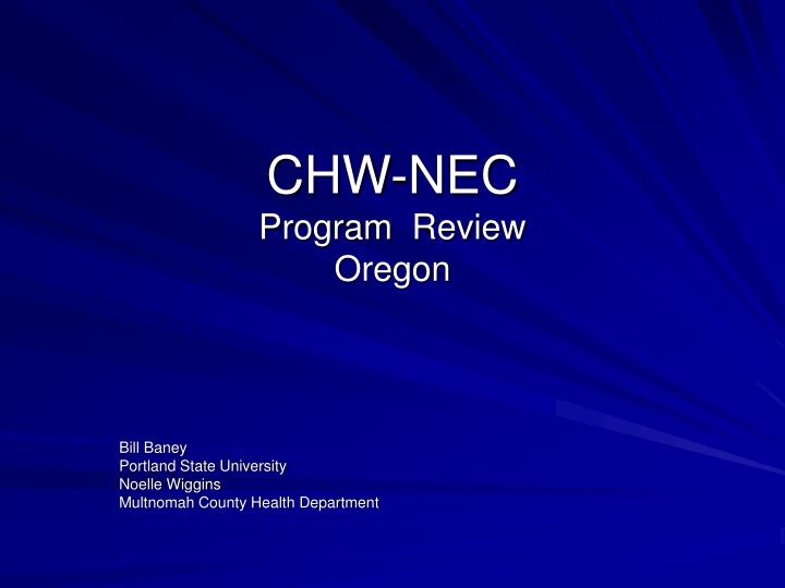 chw nec program review oregon