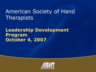 Leadership Development Program October 4, 2007