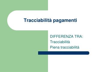 tracciabilit pagamenti