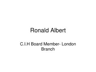 Ronald Albert
