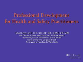 Professional Development for Health and Safety Practitioners