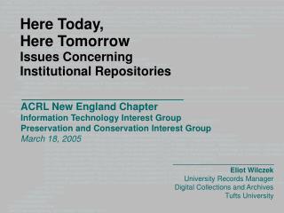ACRL New England Chapter Information Technology Interest Group