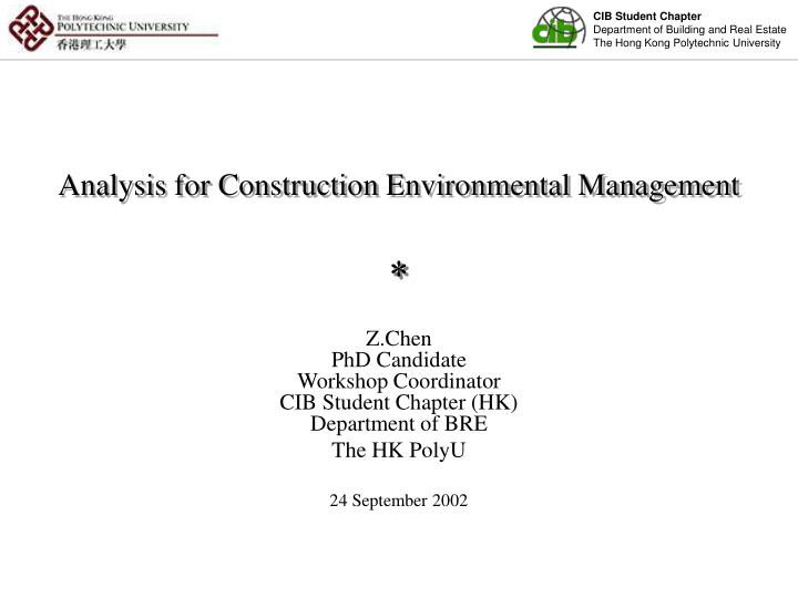 analysis for construction environmental management