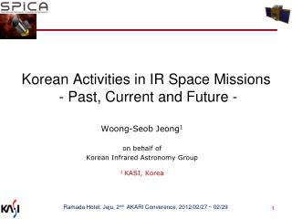 Korean Activities in IR Space Missions - Past, Current and Future -