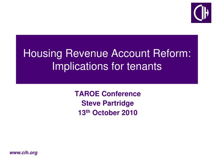 housing revenue account reform implications for tenants