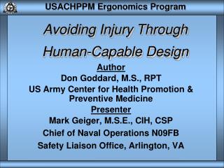 Avoiding Injury Through Human-Capable Design