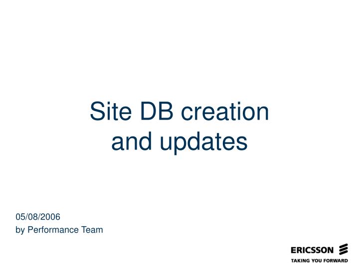 site db creation and updates