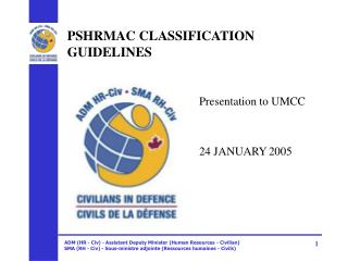 PSHRMAC CLASSIFICATION GUIDELINES