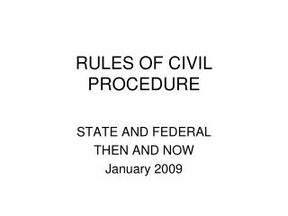 RULES OF CIVIL PROCEDURE