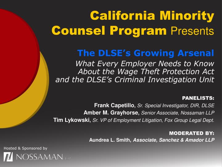 california minority counsel program presents