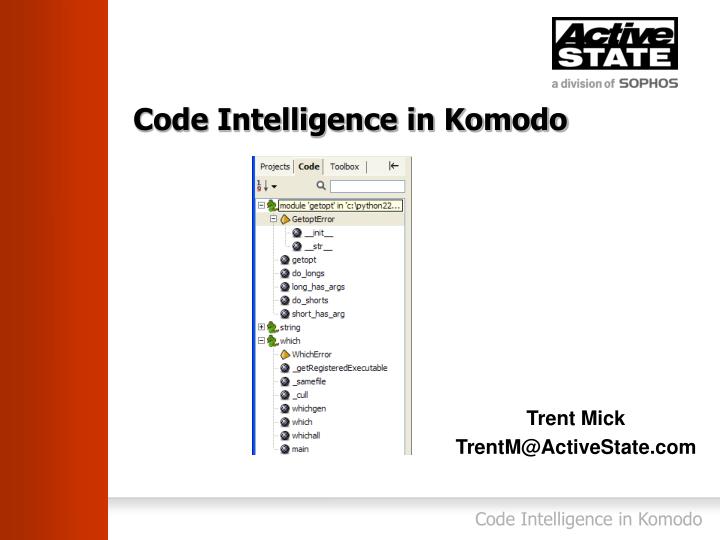 code intelligence in komodo