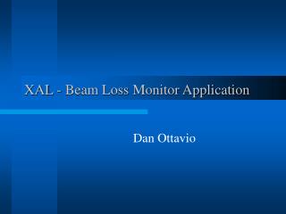 XAL - Beam Loss Monitor Application