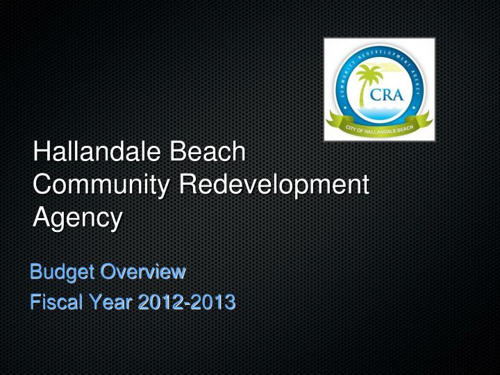 hallandale beach community redevelopment agency