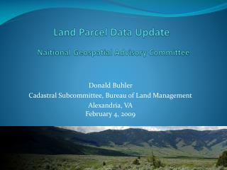 Land Parcel Data Update Naitional Geospatial Advisory Committee