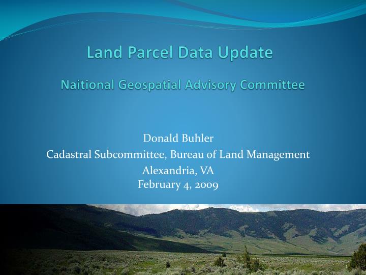 land parcel data update naitional geospatial advisory committee