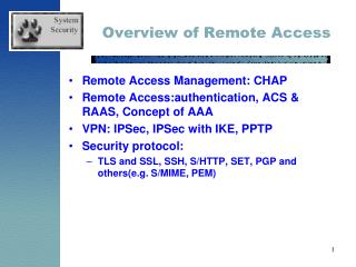 Overview of Remote Access