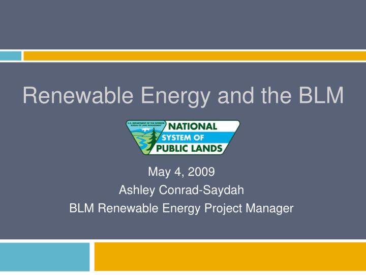 renewable energy and the blm
