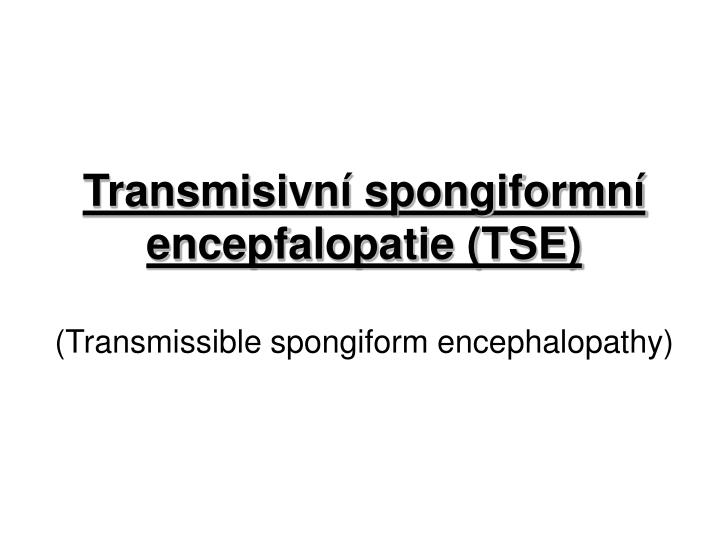 transmisivn spongiformn encepfalopatie tse transmissible spongiform encephalopathy