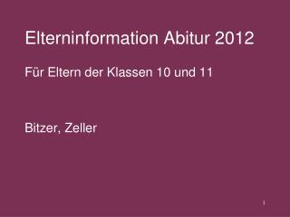 elterninformation abitur 2012